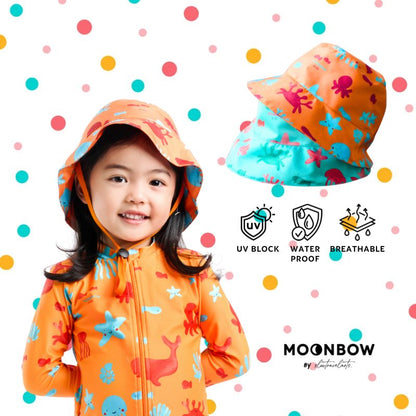 Kids Swim Onesie + Hat set in Marine Parade with REPREVE®