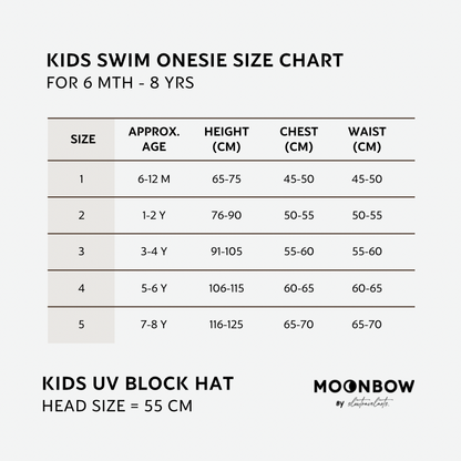 Kids Swim Onesie + Hat set in Marine Parade with REPREVE®