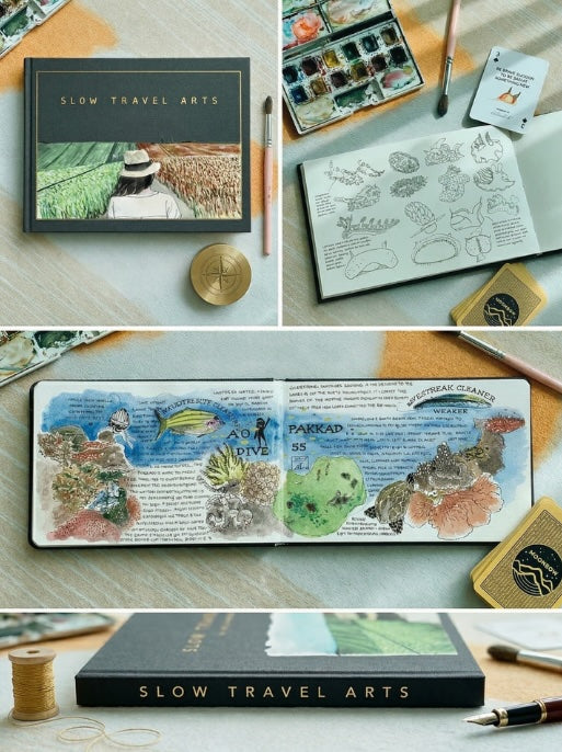 The first Slow Travel Arts printed sketchbook.